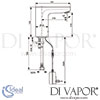 Ideal Standard CeraPlus Electronic Basin Spout Mains Supply Dimensions